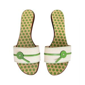 Kate Spade Toby Button Polka Dot Wooden Slide Sandal 9.5 B